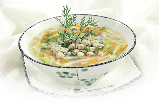 Canh hến nấu bầu