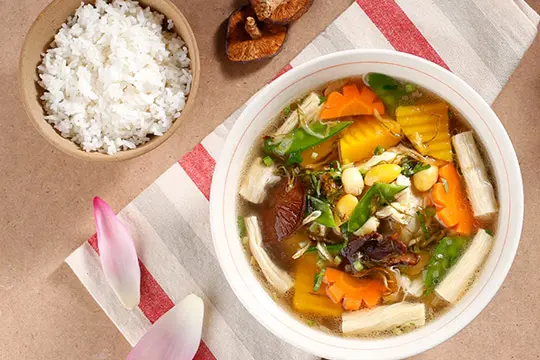 canh bạch quả bí đỏ