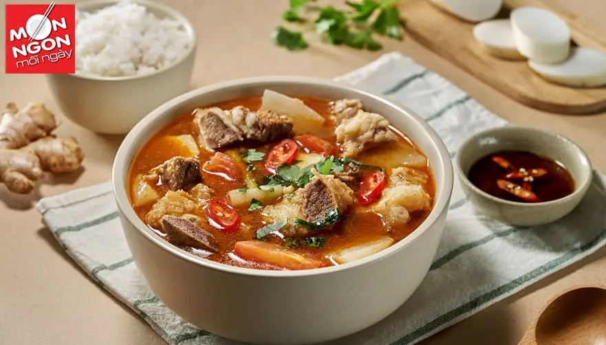 Canh sụn bò củ cải