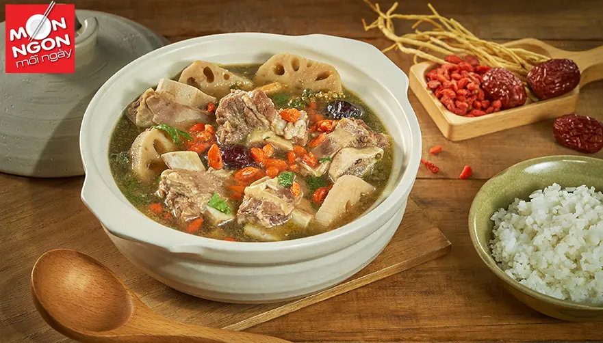 canh sườn bò củ sen