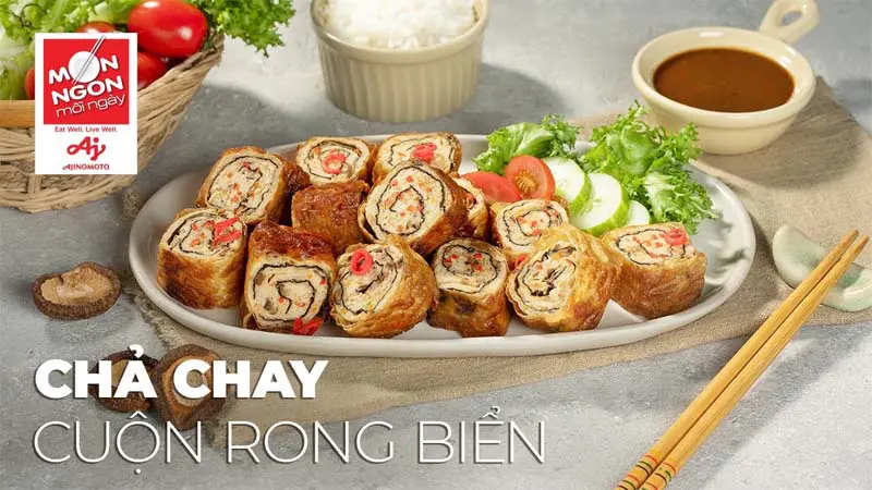 Chả chay cuốn rong biển – món chay mới siêu tốn cơm lại dễ làm