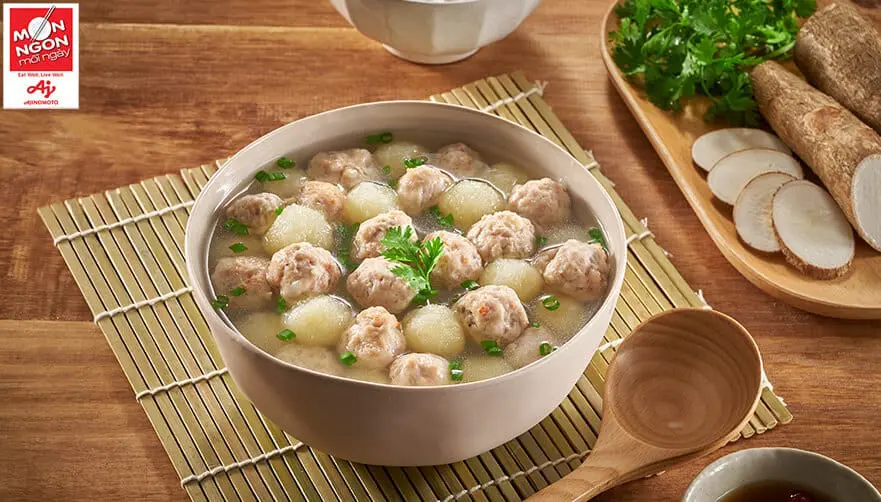 Canh khoai mì nấu tôm