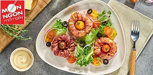 Bacon cuộn hành tây phô mai