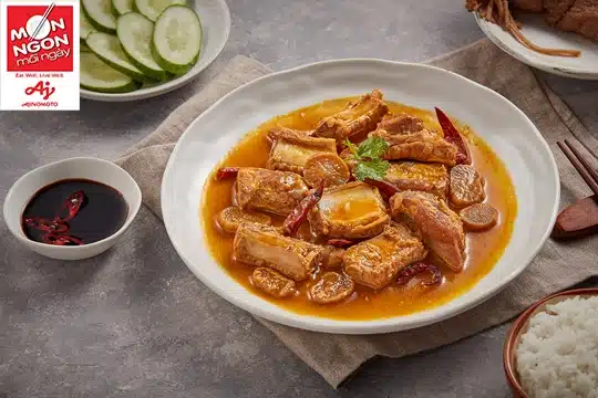 Sườn non kho xá bấu