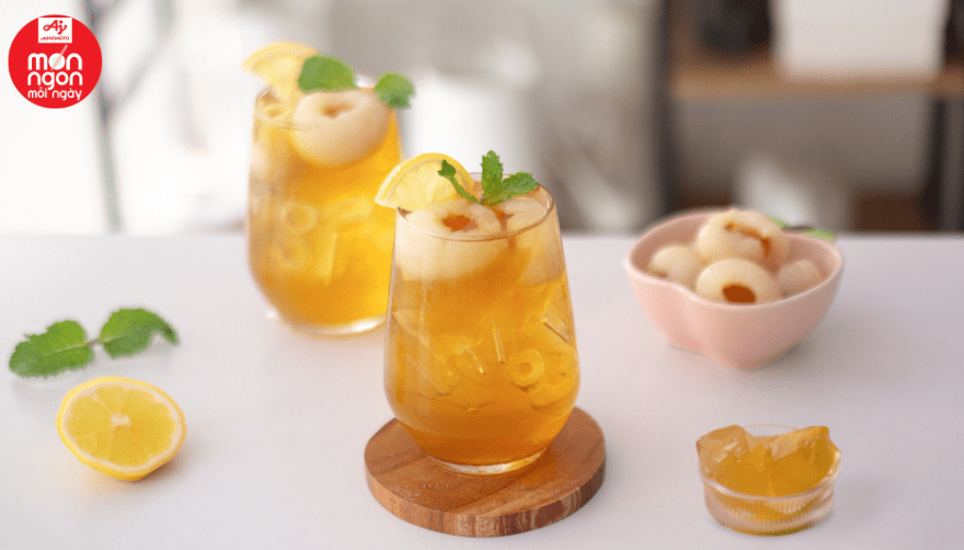 Trà thạch vải hoa hồng