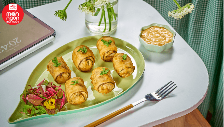 Cà tím cuộn thịt chiên