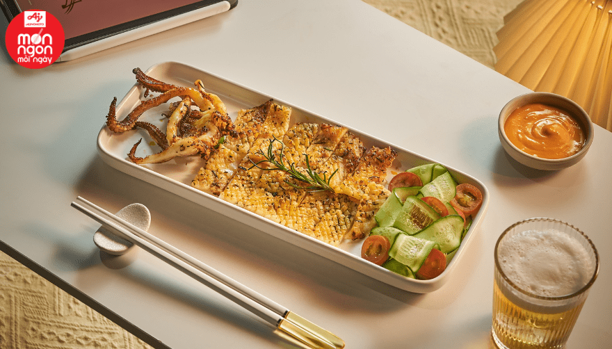 Mực nướng lá hương thảo