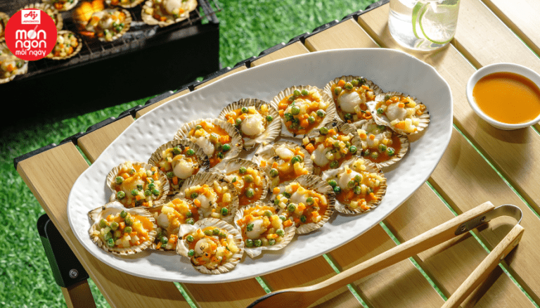 Sò điệp nướng ba màu