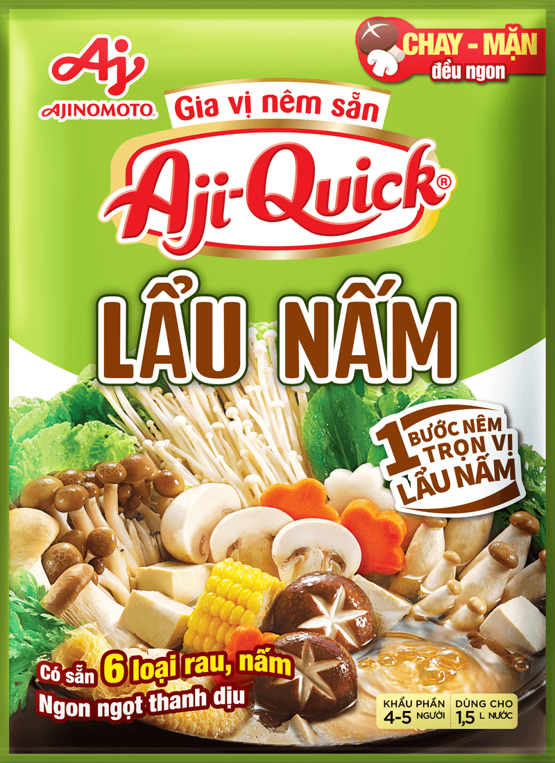 Gia vị nêm sẵn Aji-Quick® Lẩu Nấm