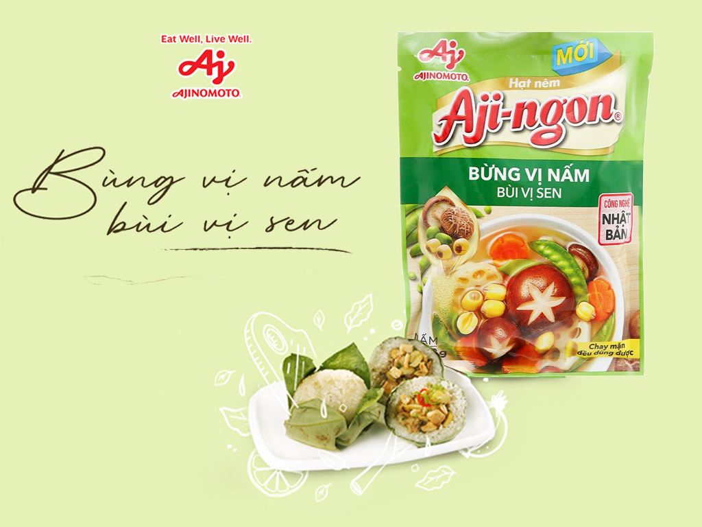 Hạt nêm Aji-ngon® Nấm là gia vị lý tưởng cho các món chay ngon
