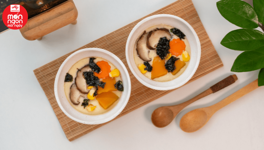 Trứng hấp cùng bí đỏ và nấm rút là một món ăn bổ dưỡng bạn nên thử