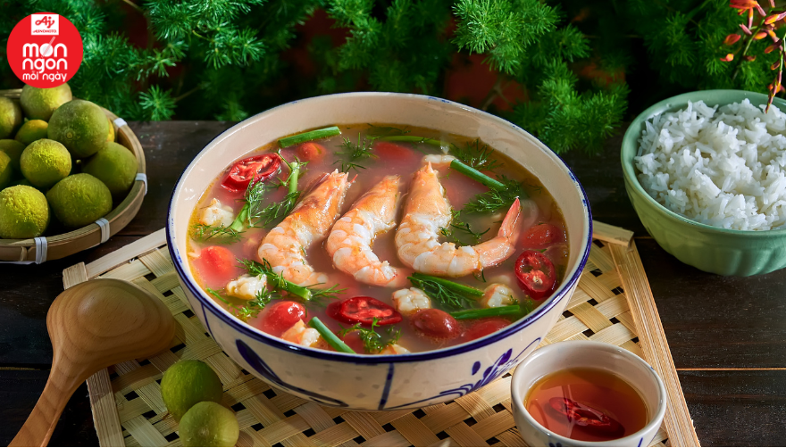 CANH QUẢ SẤU NẤU TÔM THÌ LÀ
