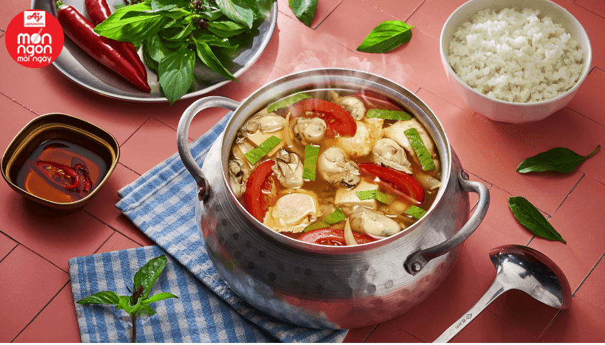 Canh thái hàu trứng cút