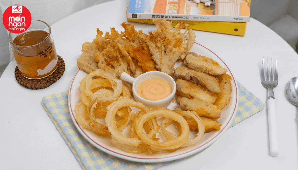 Nấm và hành tây chiên giòn