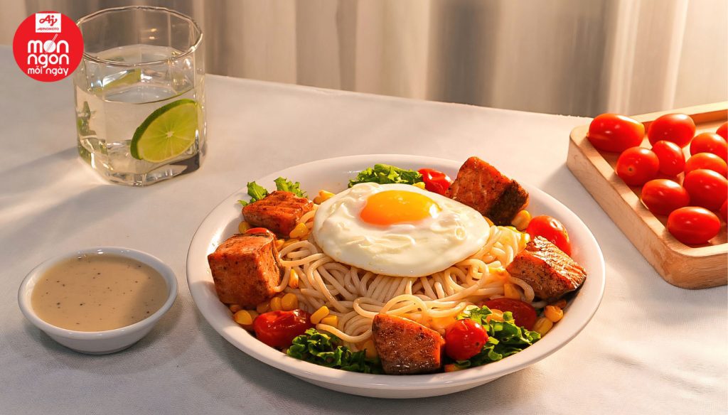 Mì ý cá hồi xốt Caesar