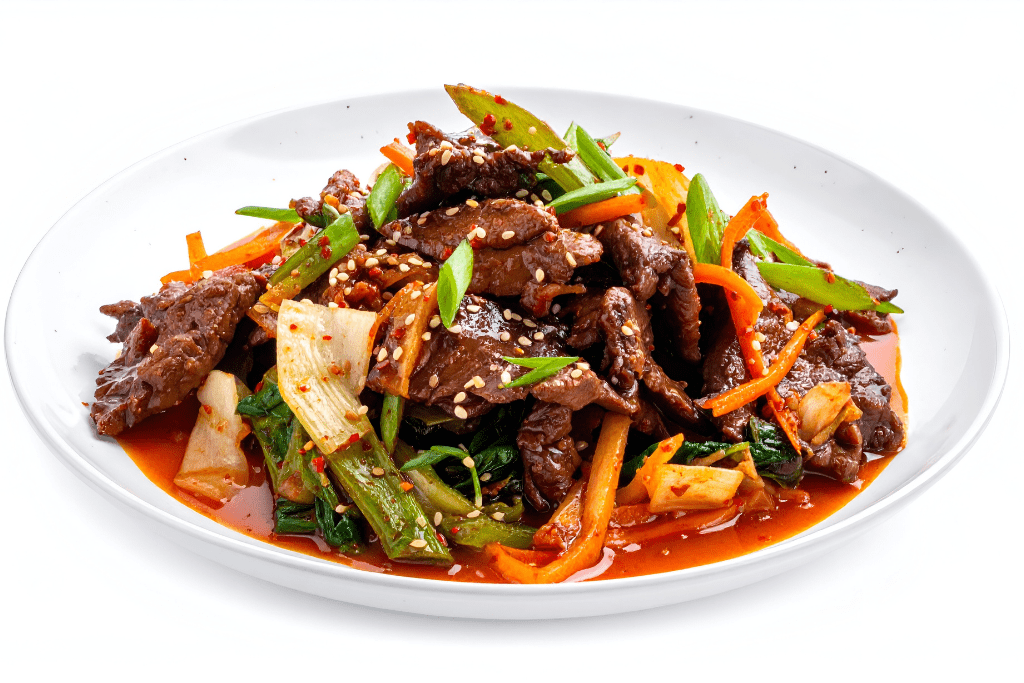 Bò xào rau củ ngũ sắc với thịt bò mềm và các loại rau tươi ngon