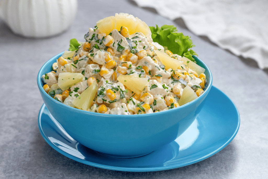 xà lách trộn mayonnaise bắp ngọt giòn ngon