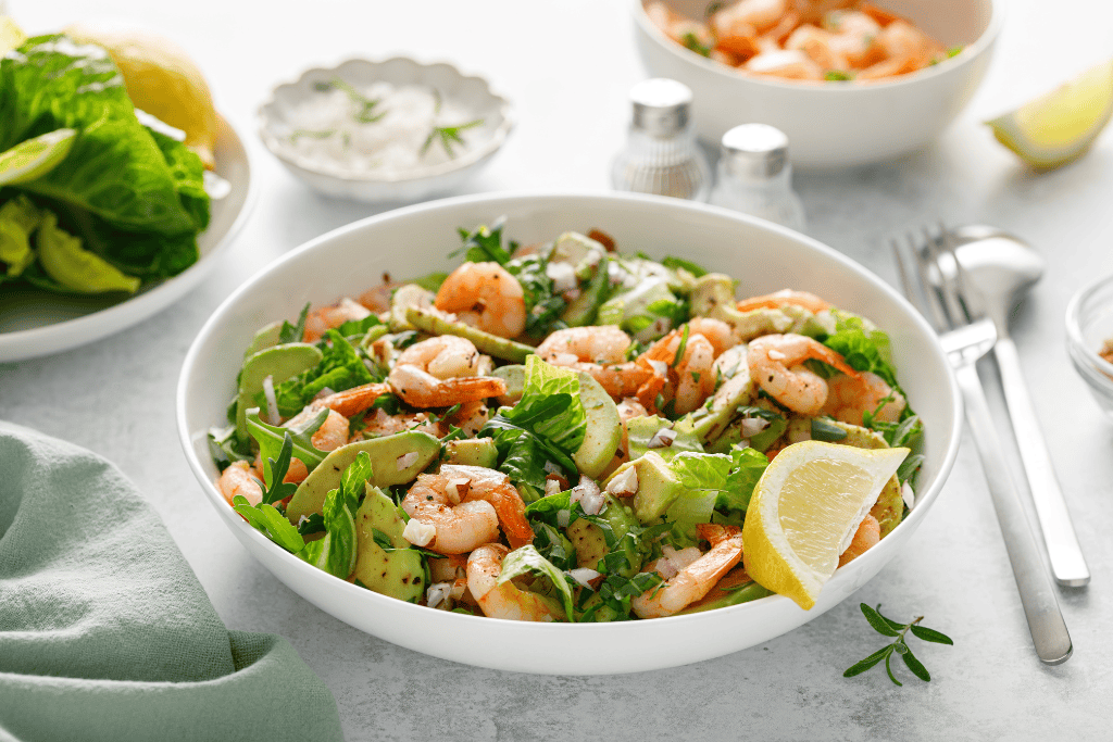 salad bơ sáp tôm chua ngọt