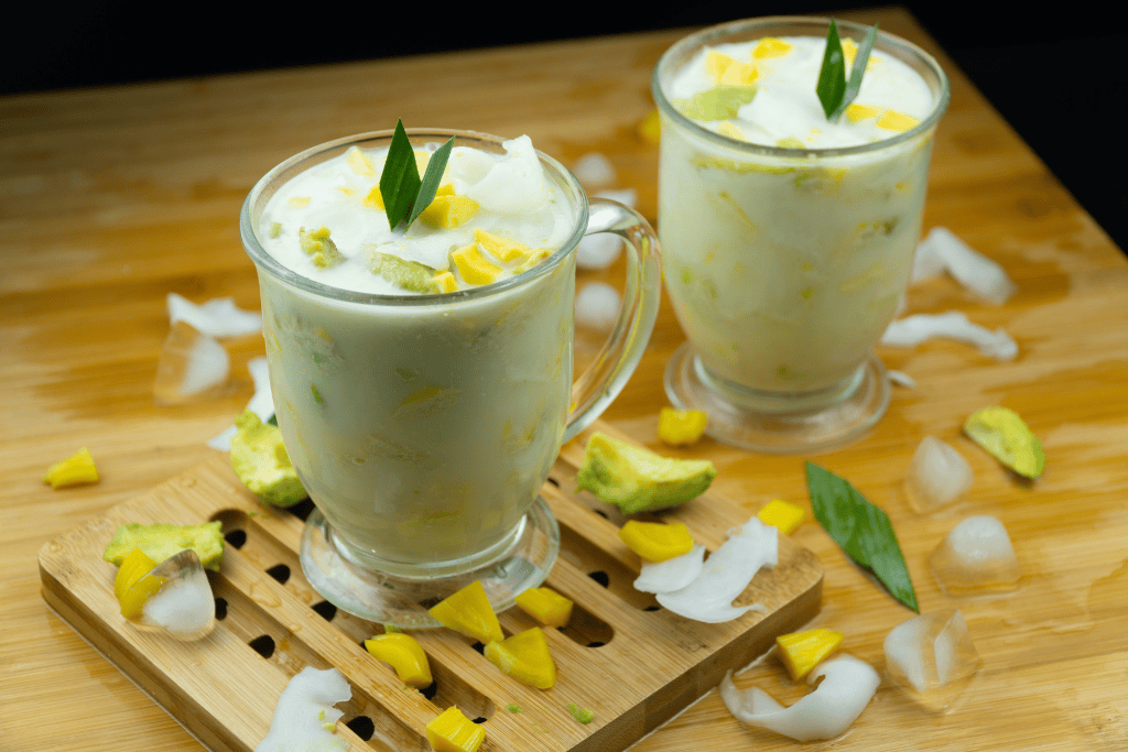 sinh tố bơ già dừa non
