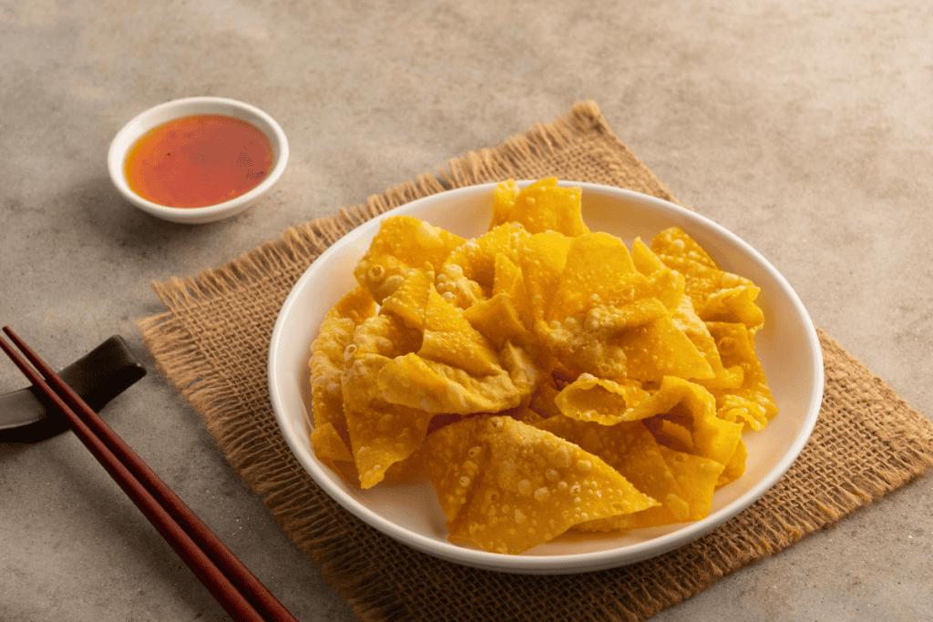hoành thánh chay nhân khoai môn
